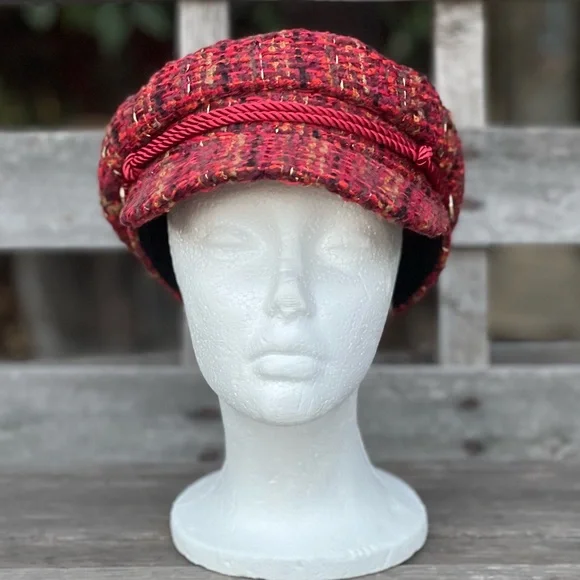 TRINA TURK Pink tweed newsboy hat - Picture 3 of 7